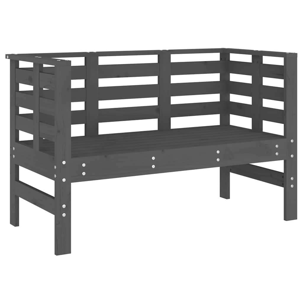 Banco de jardín madera maciza de pino blanco 111,5x53x71 cm