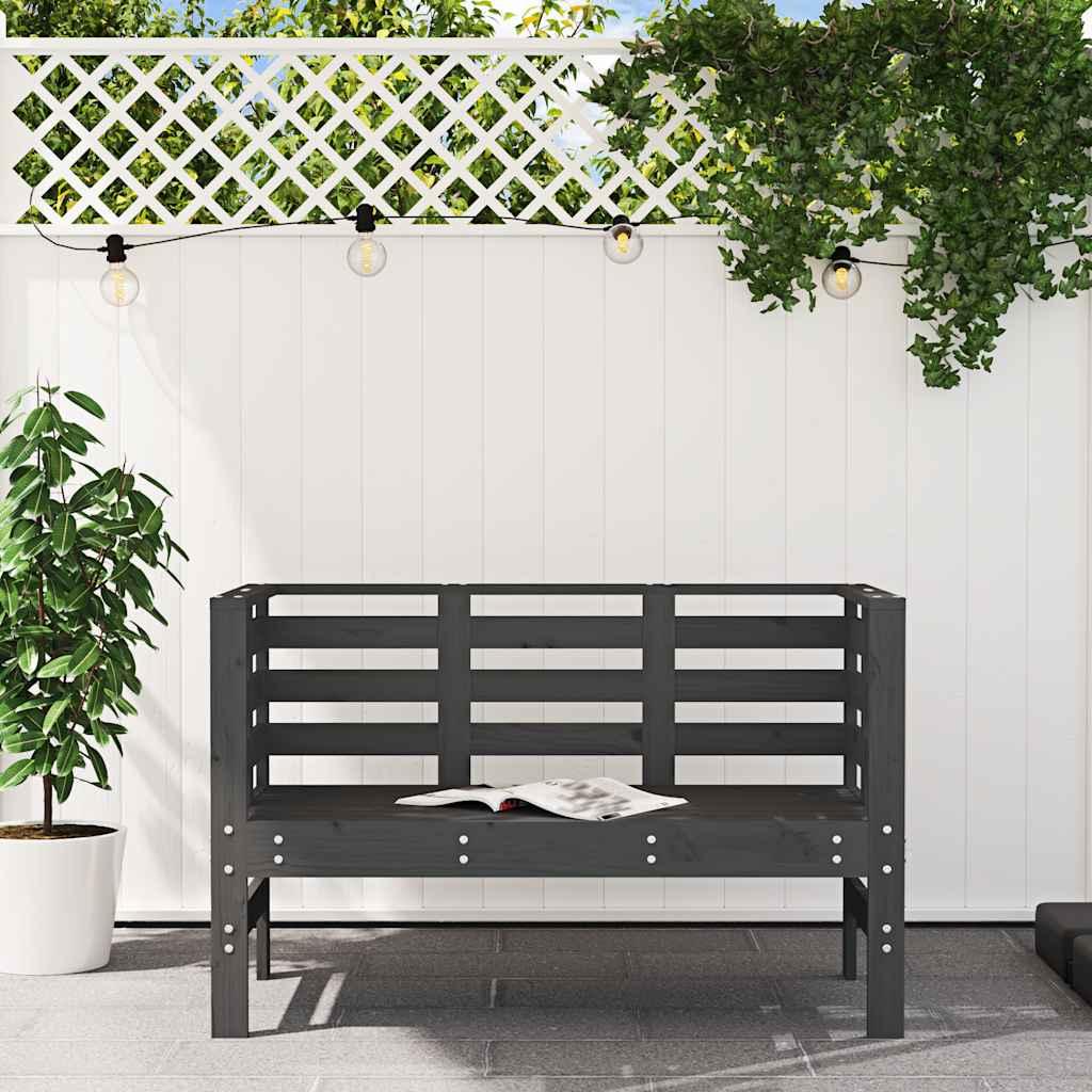 Banco de jardín madera maciza de pino blanco 111,5x53x71 cm