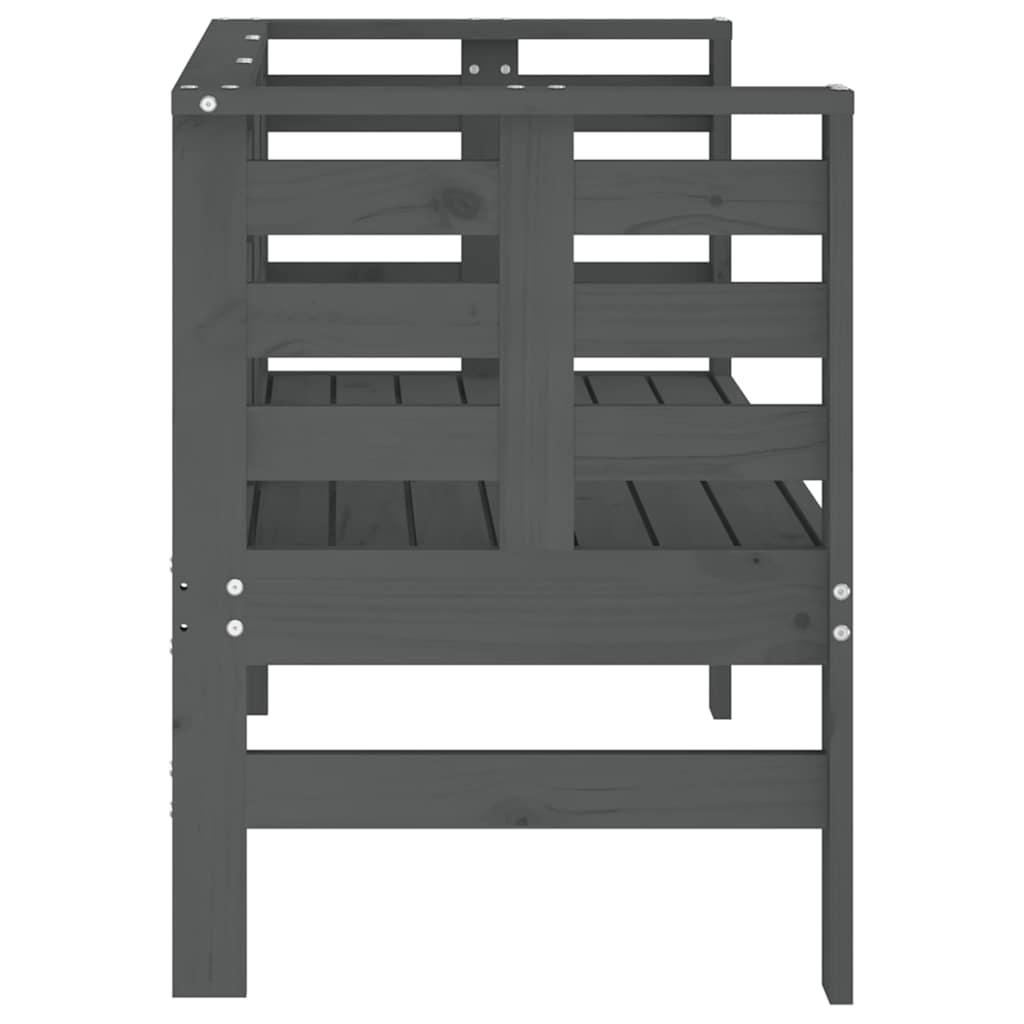 Banco de jardín madera maciza de pino blanco 111,5x53x71 cm