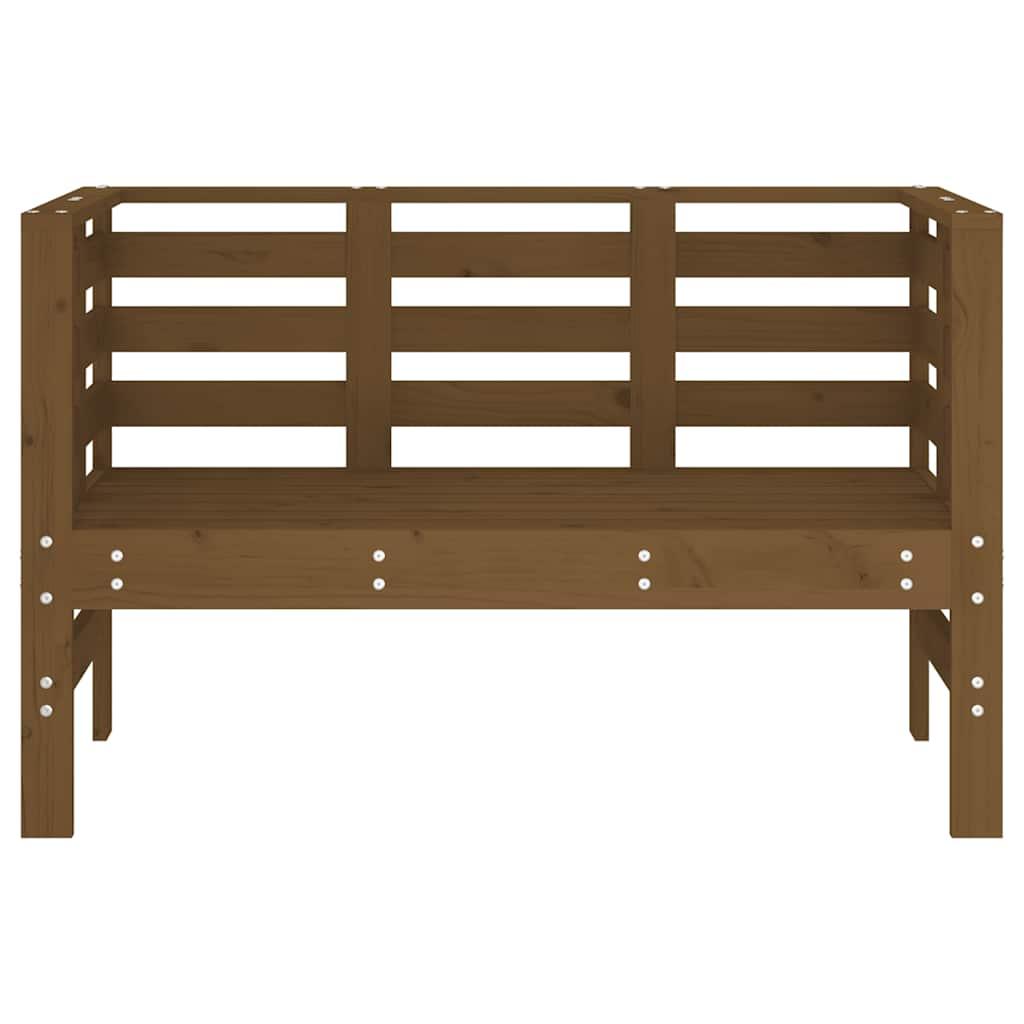 Banco de jardín madera maciza de pino marrón miel 110x38x45 cm