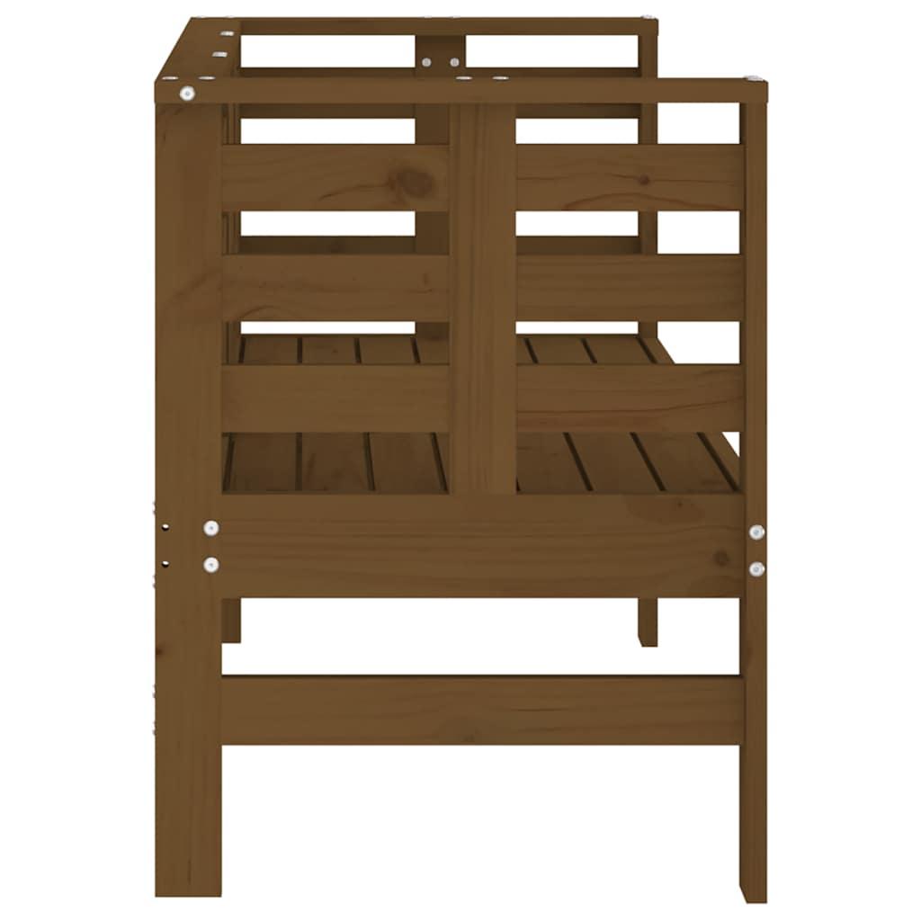 Banco de jardín madera maciza de pino marrón miel 110x38x45 cm
