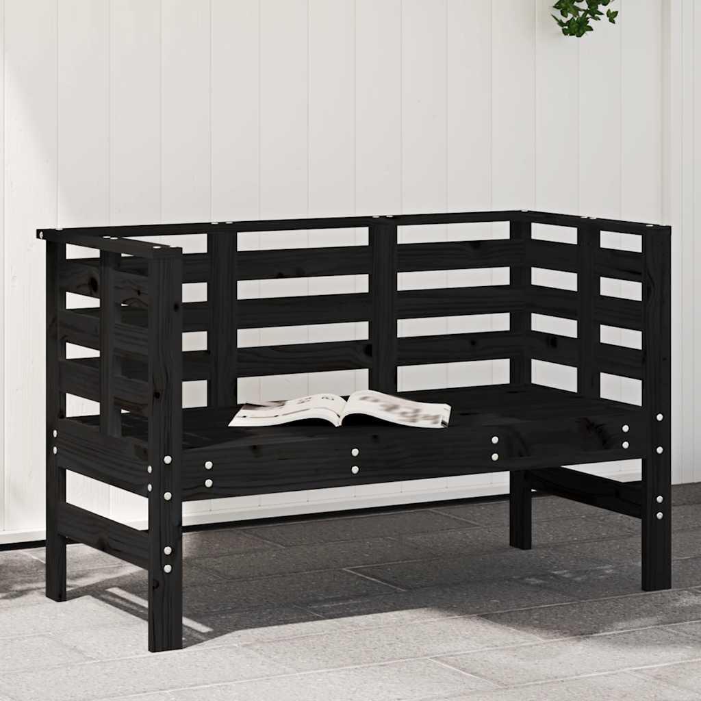 Banco de jardín madera maciza de pino blanco 111,5x53x71 cm