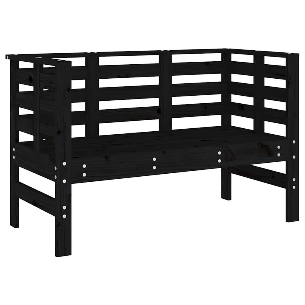 Banco de jardín madera maciza de pino blanco 111,5x53x71 cm