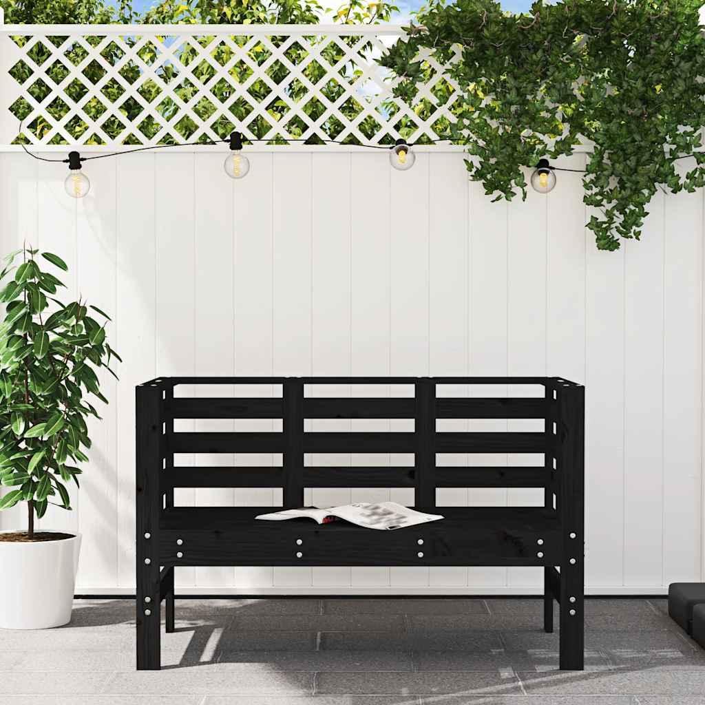Banco de jardín madera maciza de pino blanco 111,5x53x71 cm