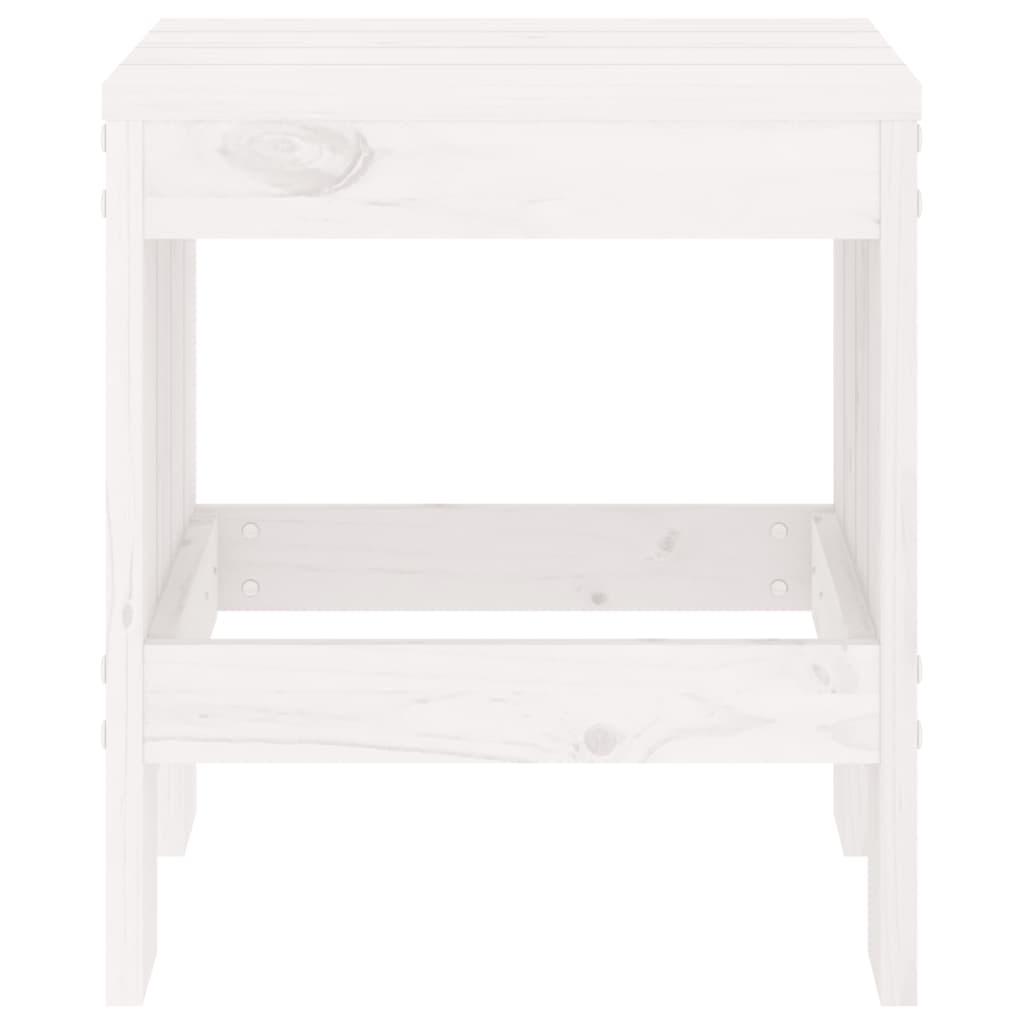 Taburetes de jardín 2 uds madera maciza pino blanco 40x36x45 cm
