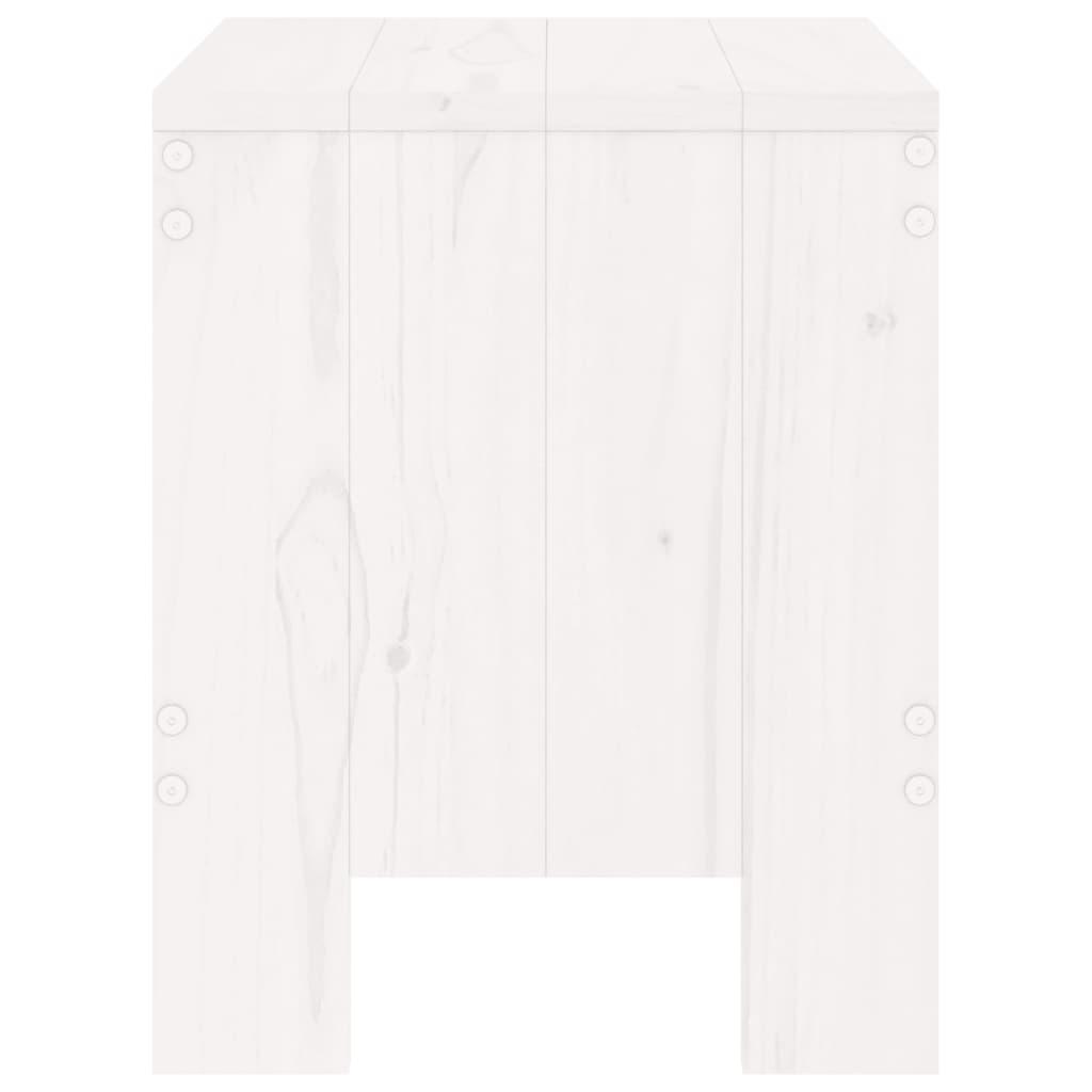 Taburetes de jardín 2 uds madera maciza pino blanco 40x36x45 cm