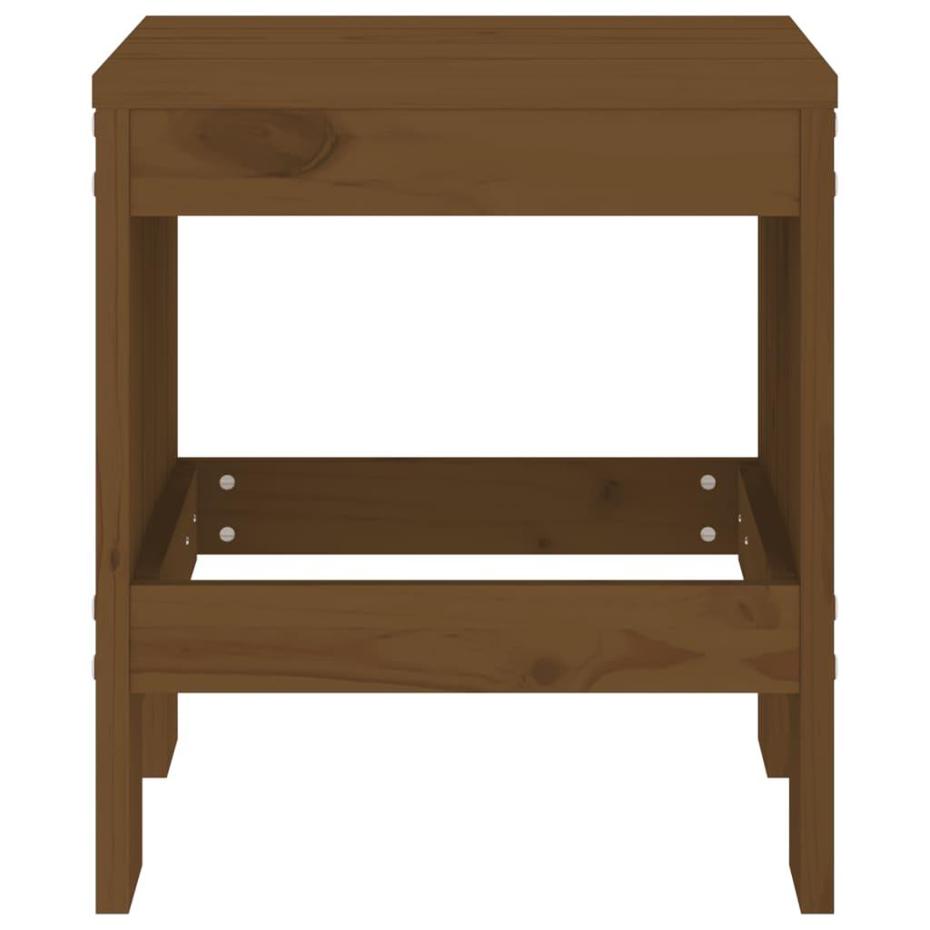 Taburetes de jardín 2 uds madera pino marrón miel 40x36x45 cm