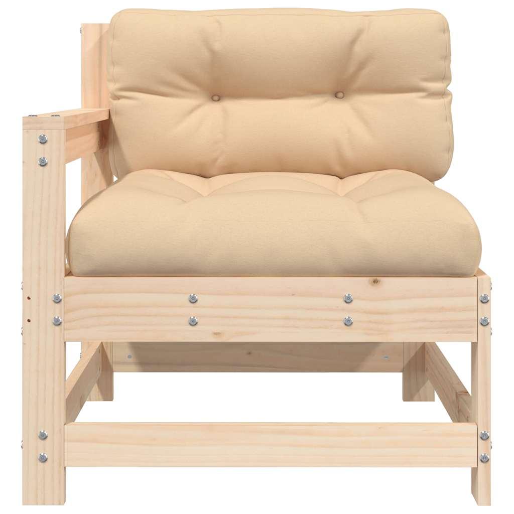 Sillones de jardín con cojines 2 uds madera maciza de pino gris