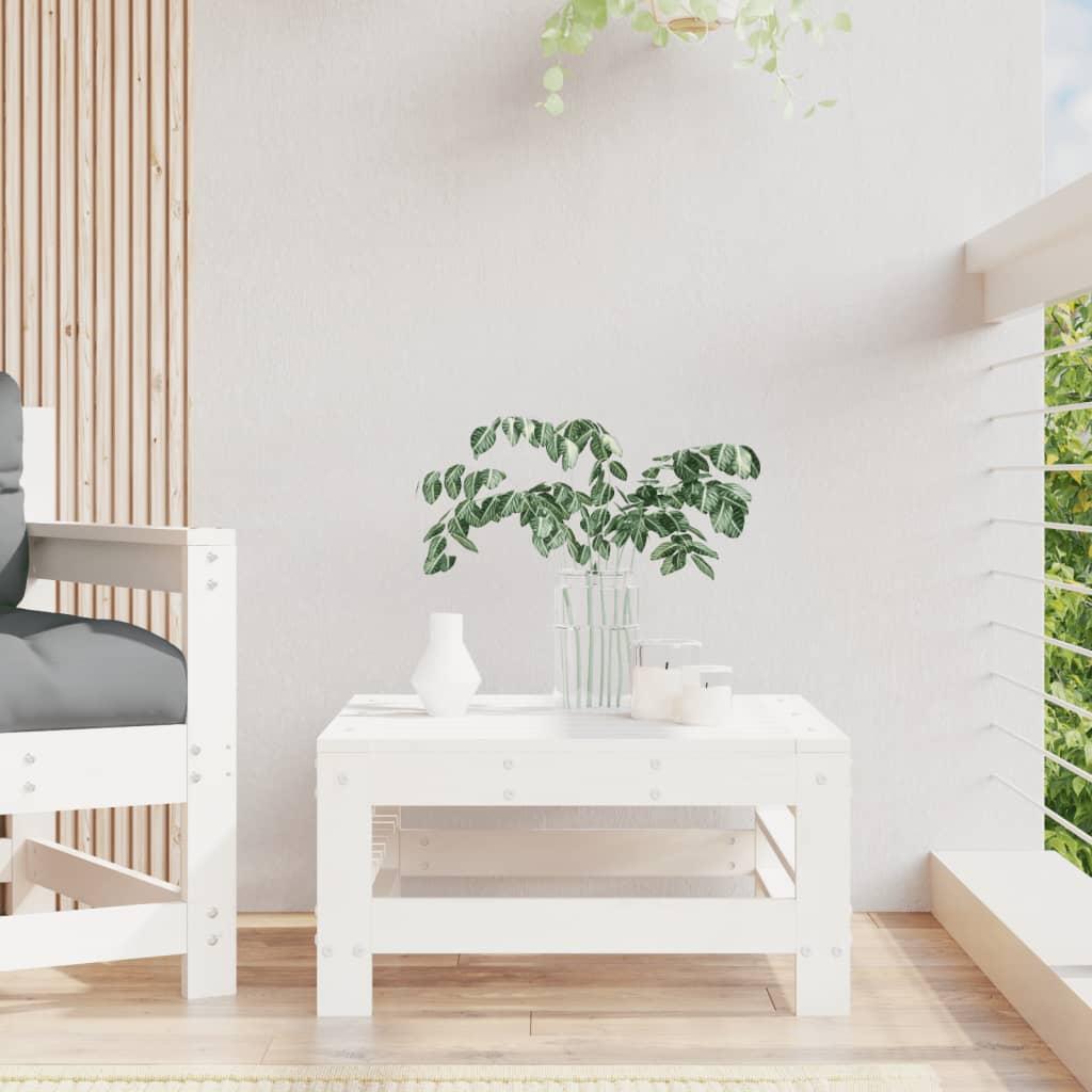 Taburete de jardín madera maciza de pino blanco 62x63,5x53,5 cm