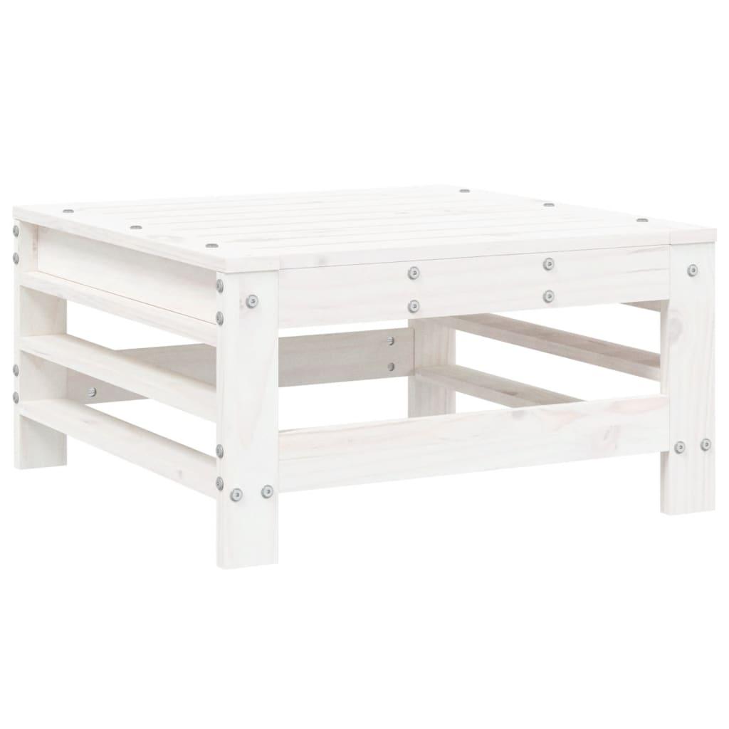 Taburete de jardín madera maciza de pino blanco 62x63,5x53,5 cm