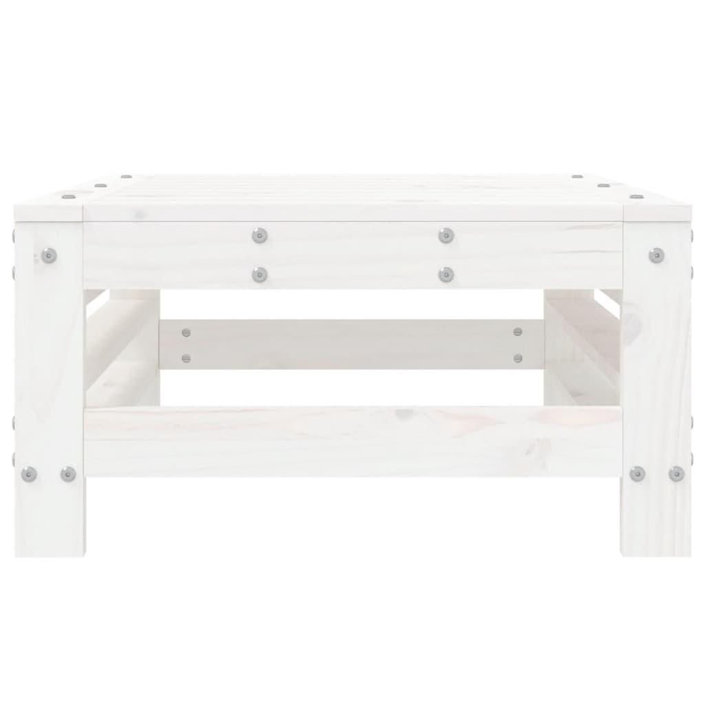 Taburete de jardín madera maciza de pino blanco 62x63,5x53,5 cm