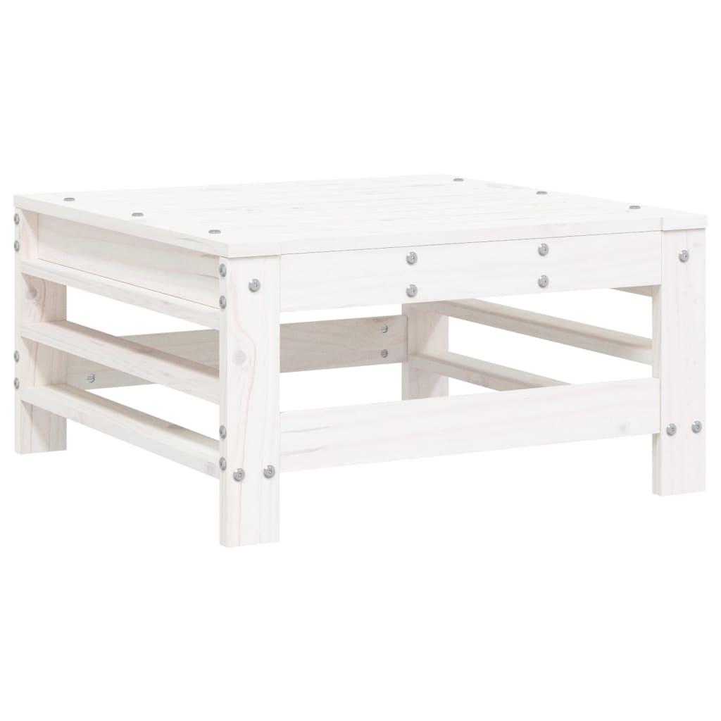 Taburete de jardín madera maciza de pino blanco 62x63,5x53,5 cm