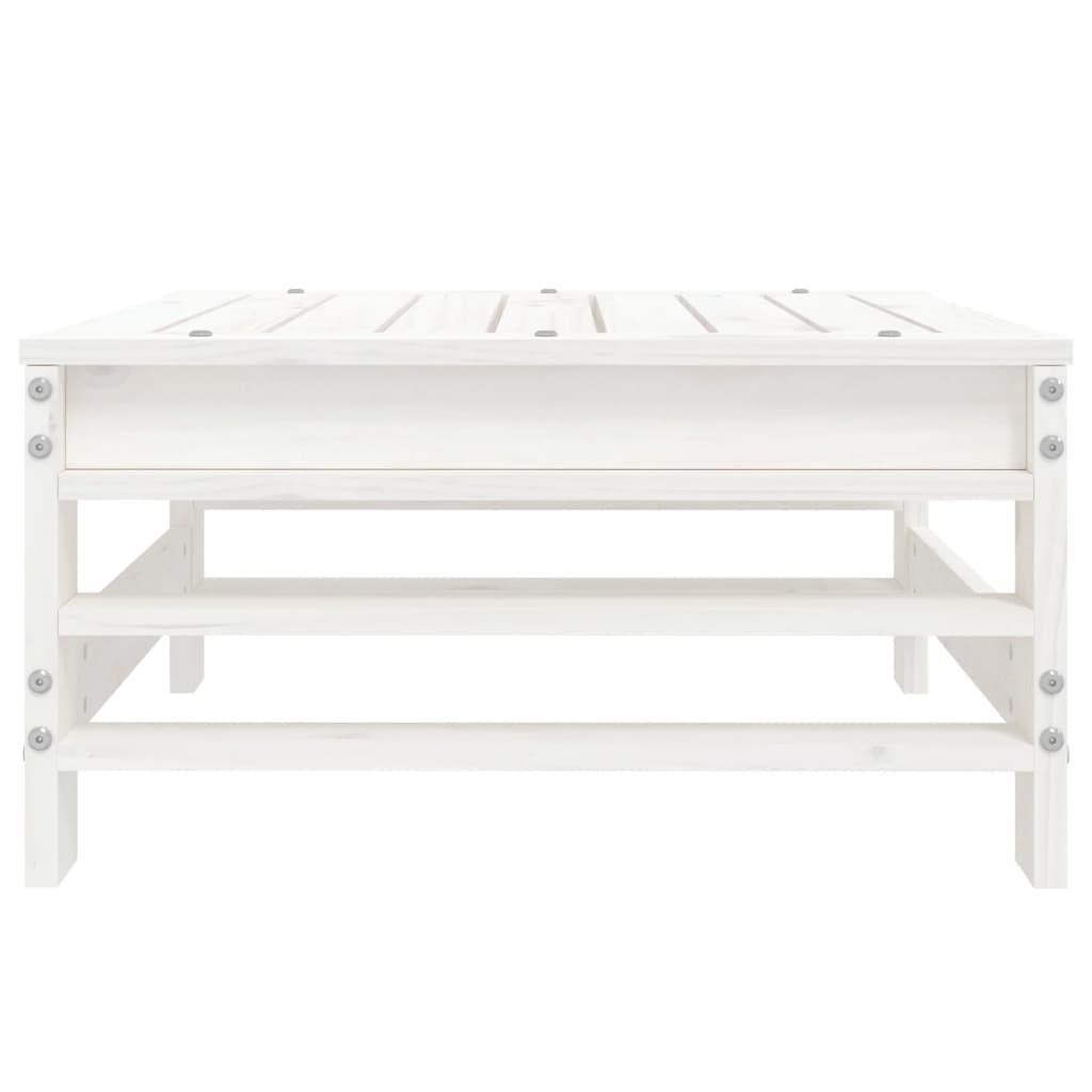 Taburete de jardín madera maciza de pino blanco 62x63,5x53,5 cm