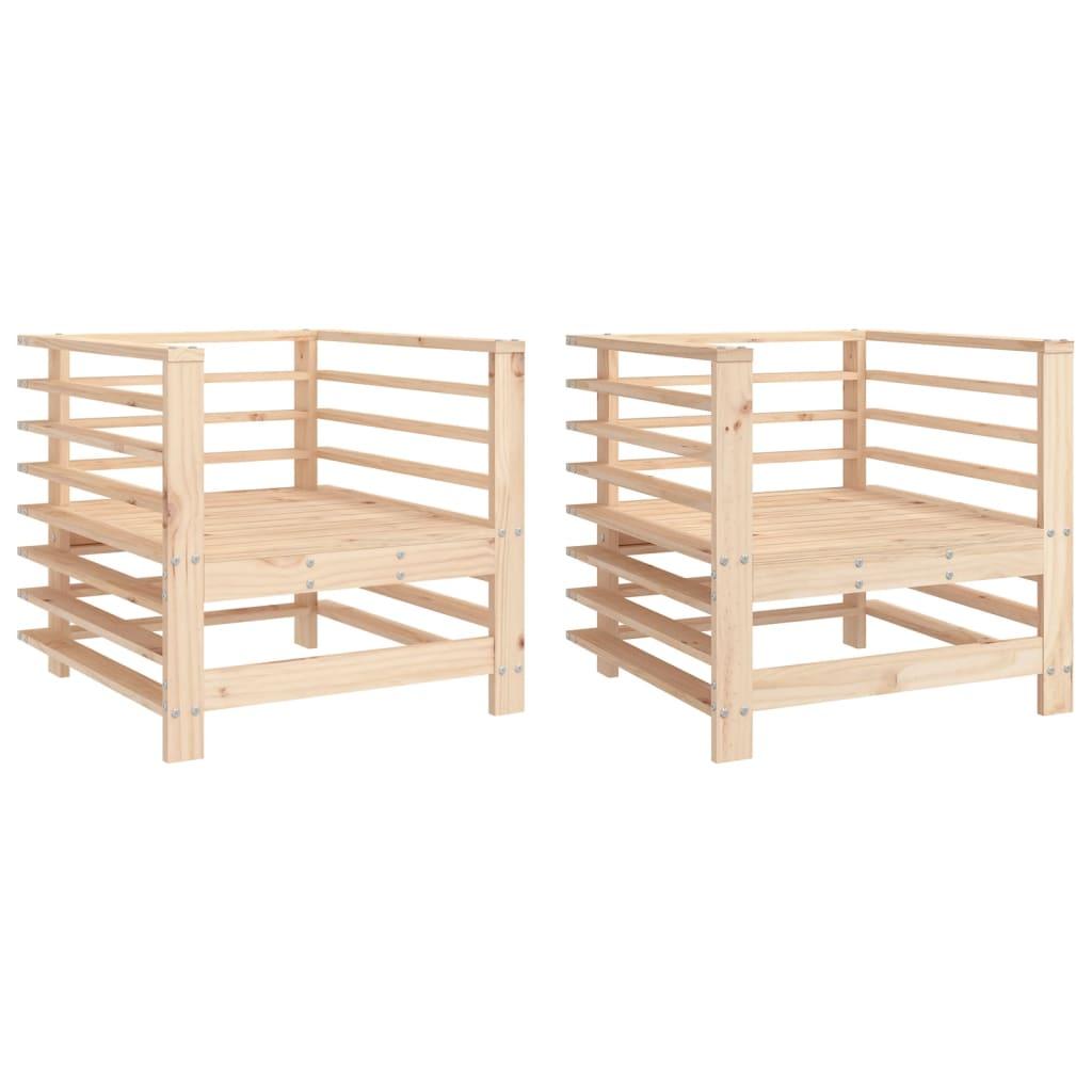 Sillones de jardín 2 unidades madera maciza
