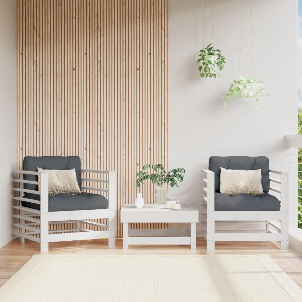 Sillones de jardín 2 unidades madera maciza