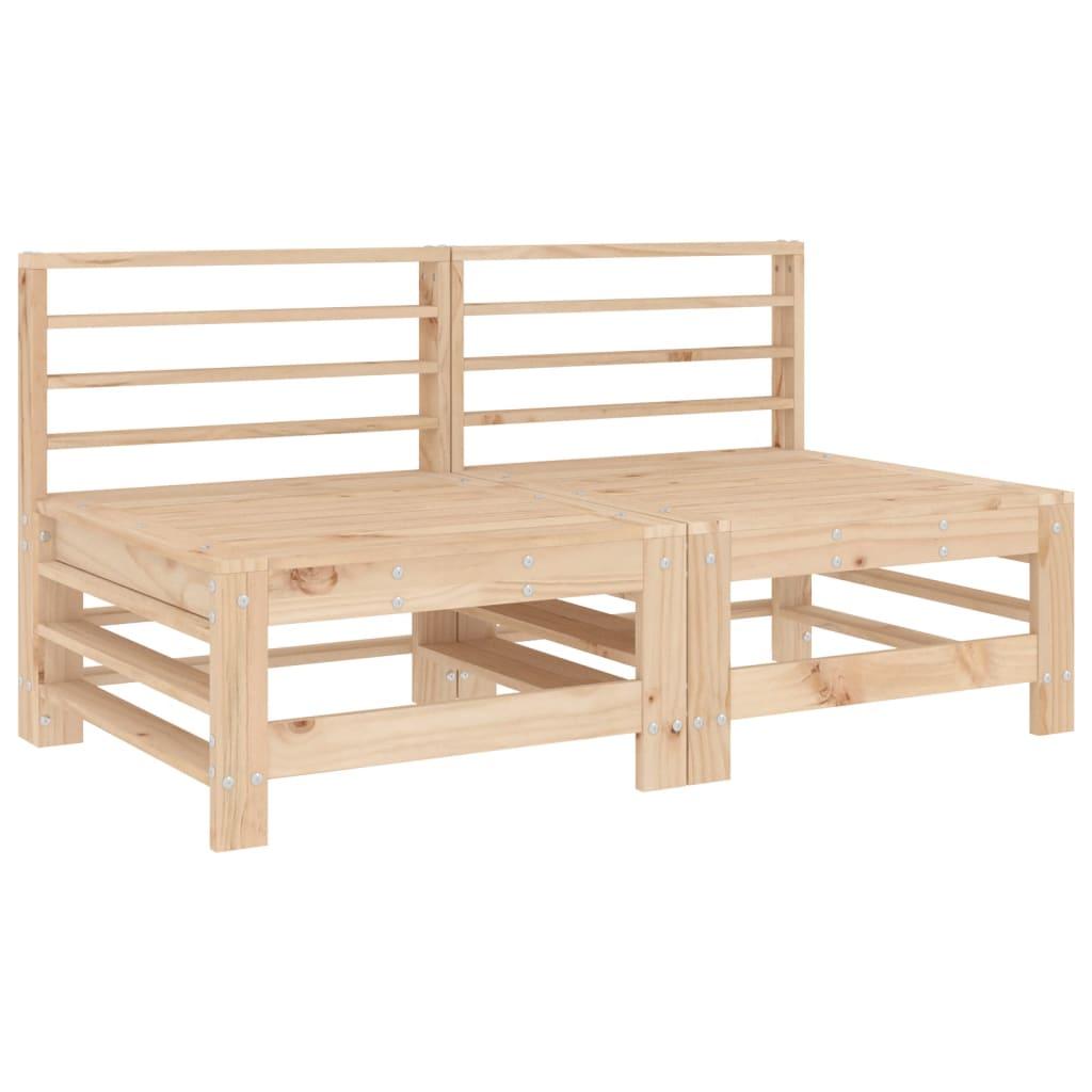 Sofás centrales con cojines 2 uds madera maciza de pino blanco