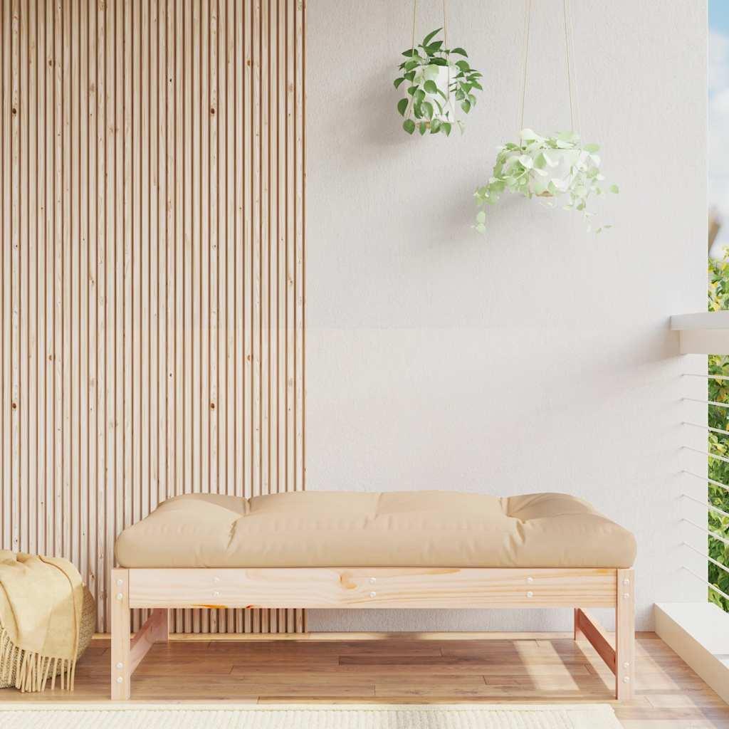 Taburete de jardín madera maciza de pino blanco 62x63,5x53,5 cm