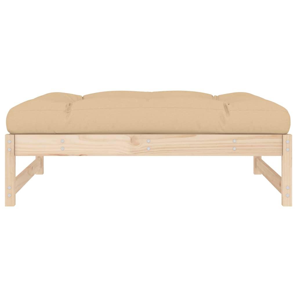 Taburete de jardín madera maciza de pino blanco 62x63,5x53,5 cm