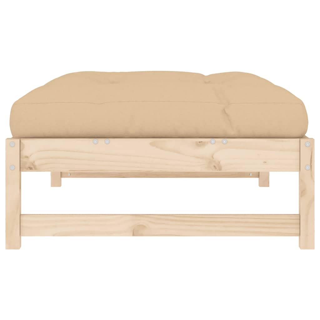 Taburete de jardín madera maciza de pino blanco 62x63,5x53,5 cm