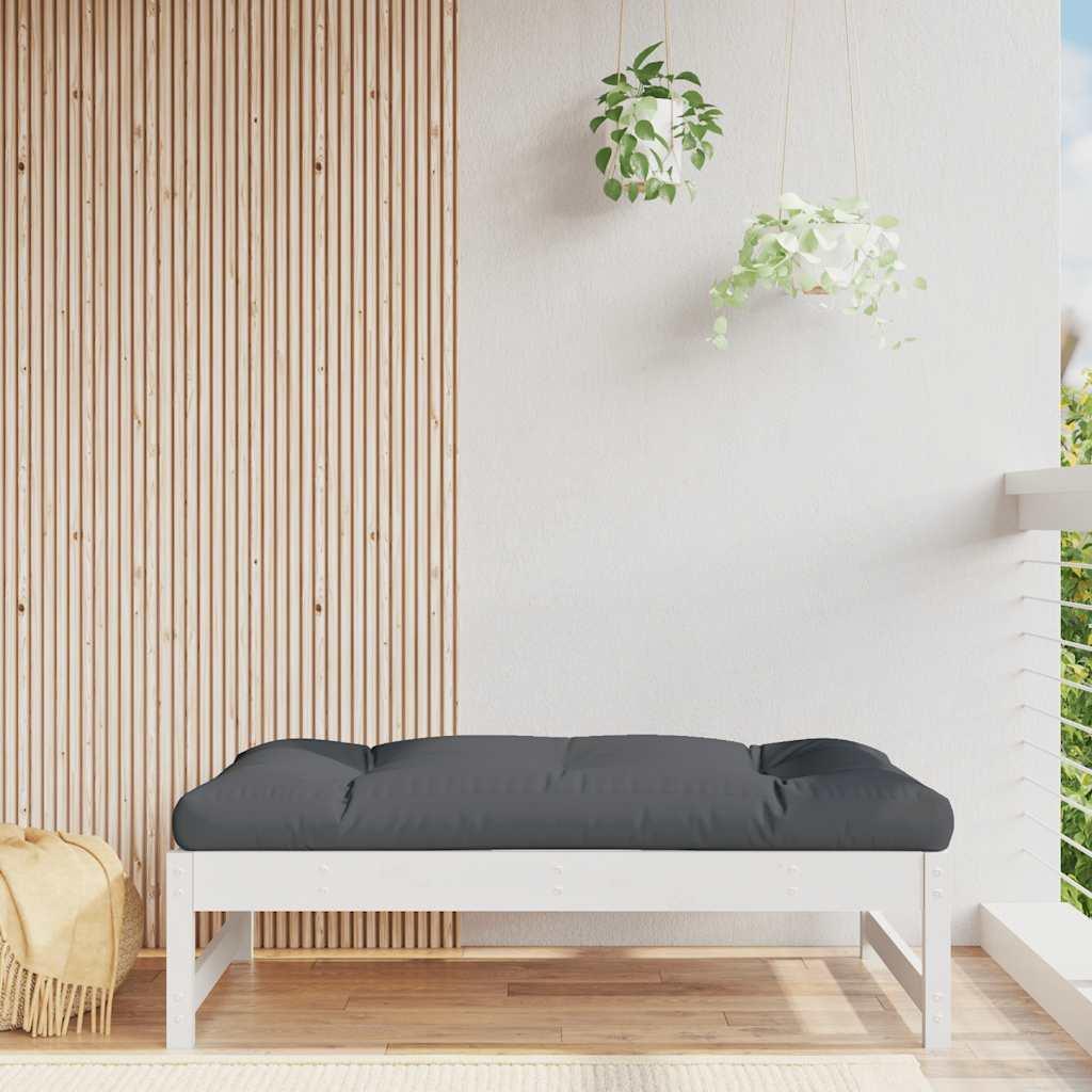 Taburete de jardín madera maciza de pino blanco 62x63,5x53,5 cm