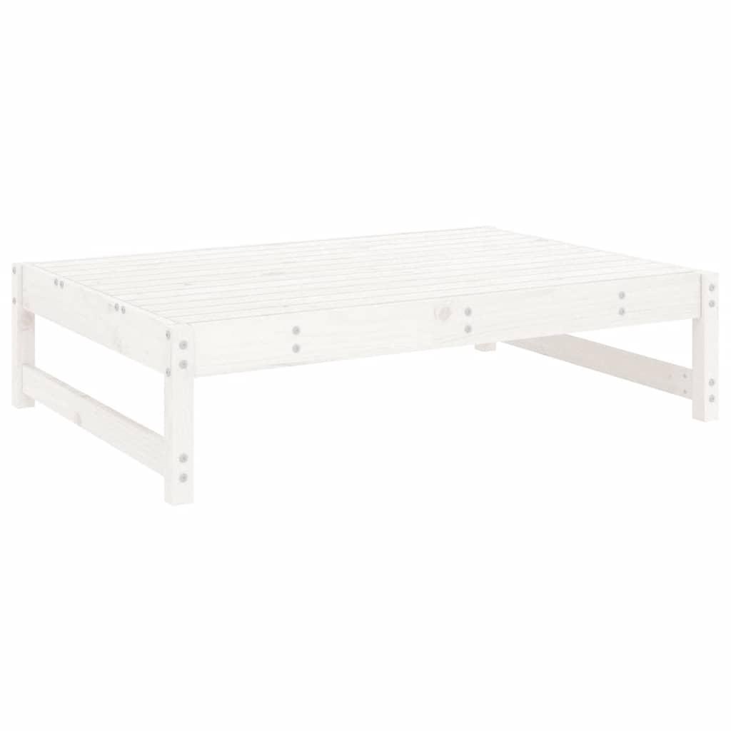Taburete de jardín madera maciza de pino blanco 62x63,5x53,5 cm
