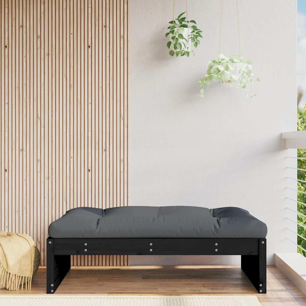 Taburete de jardín madera maciza de pino blanco 62x63,5x53,5 cm