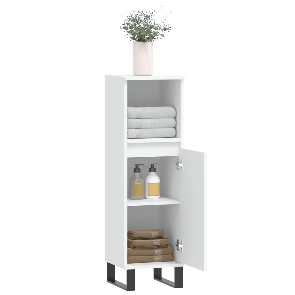 Armario de baño madera de ingeniería gris Sonoma 33x33x120,5 cm