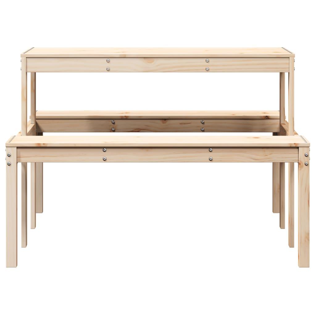 Mesa de pícnic madera maciza de pino blanco 160x134x75 cm