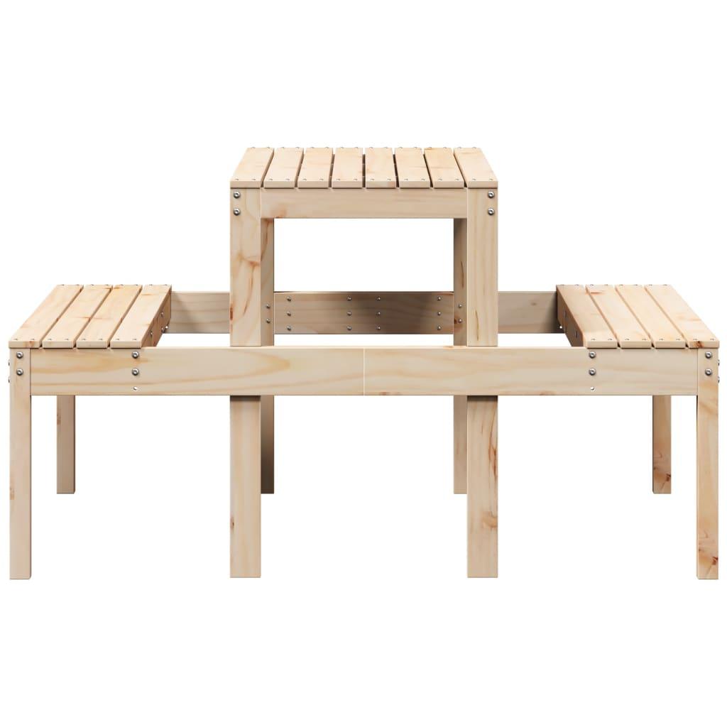 Mesa de pícnic madera maciza de pino blanco 160x134x75 cm