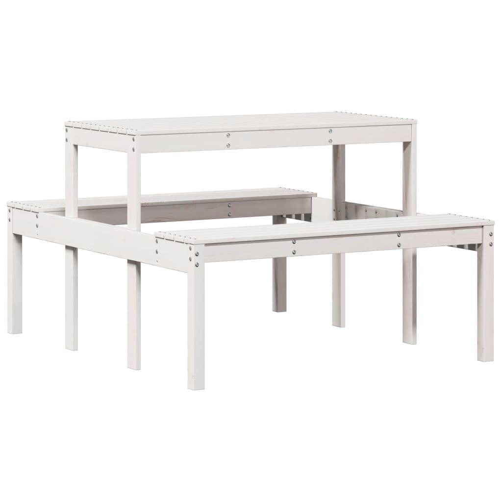 Mesa de pícnic madera maciza de pino blanco 160x134x75 cm