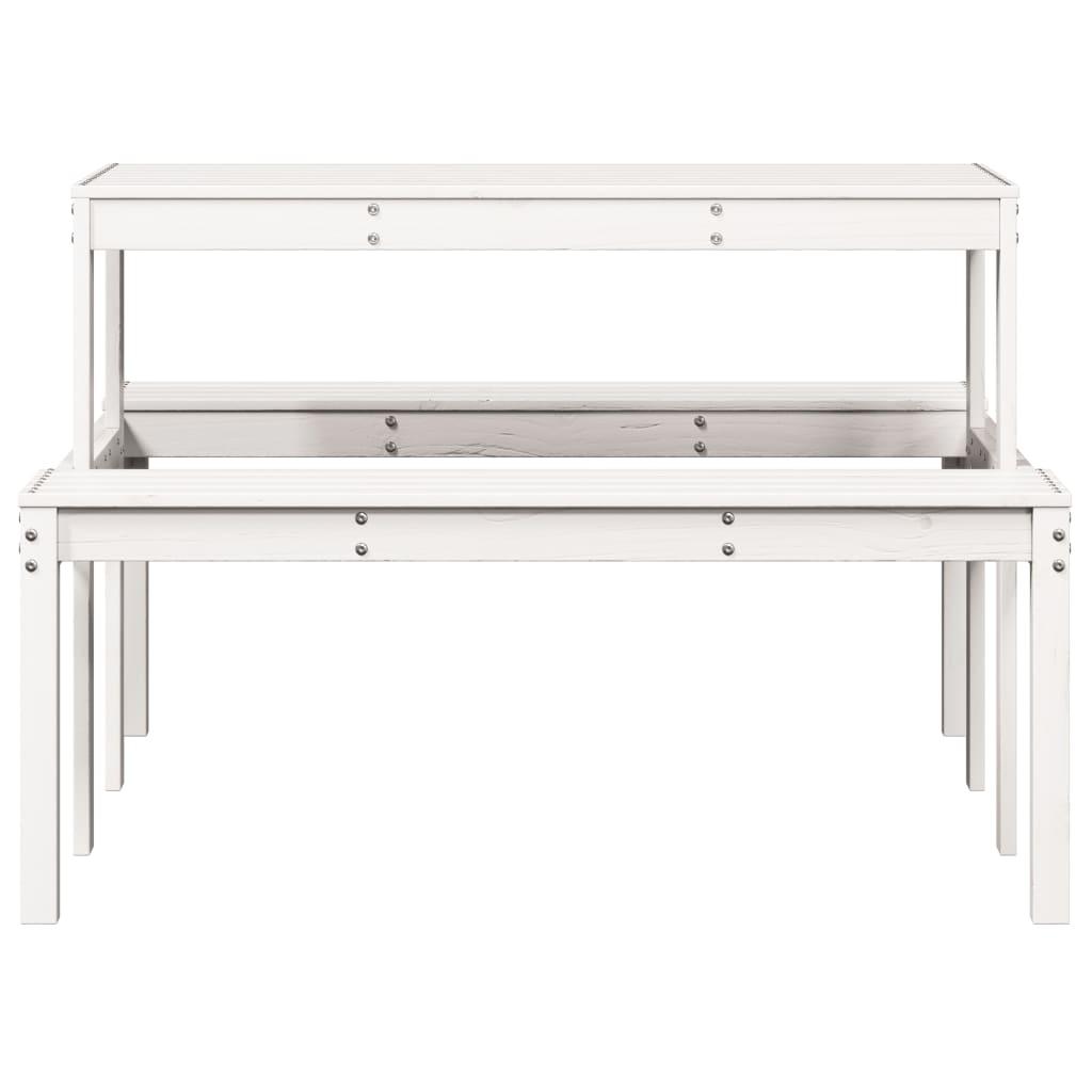 Mesa de pícnic madera maciza de pino blanco 160x134x75 cm