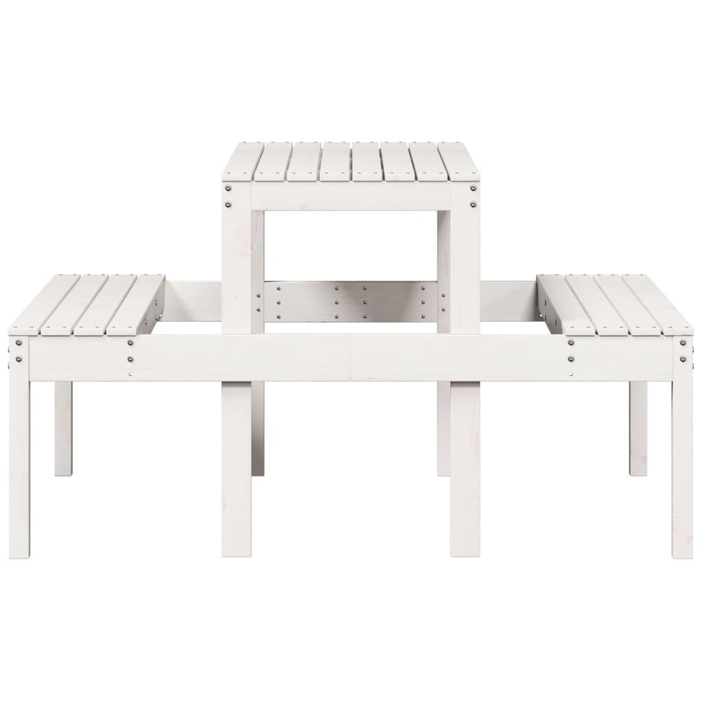 Mesa de pícnic madera maciza de pino blanco 160x134x75 cm