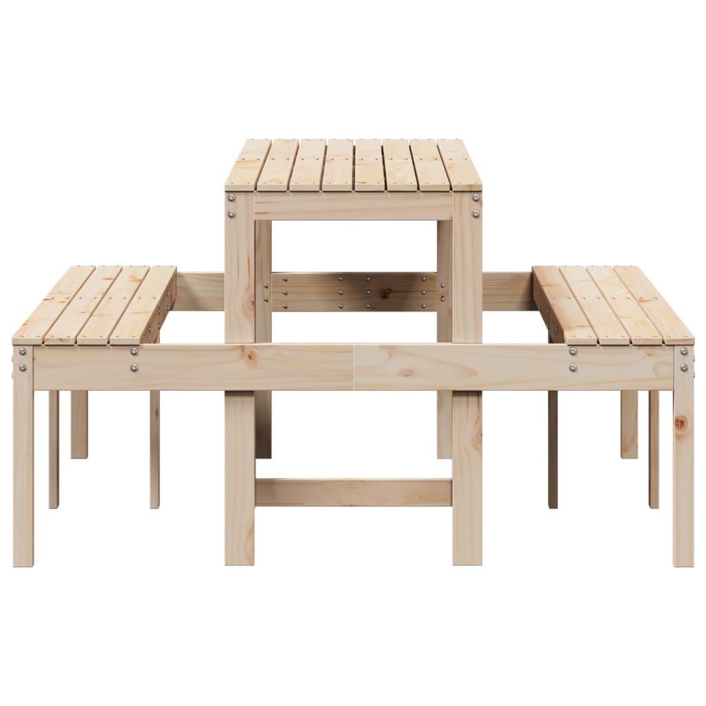 Mesa de pícnic madera maciza de pino blanco 160x134x75 cm