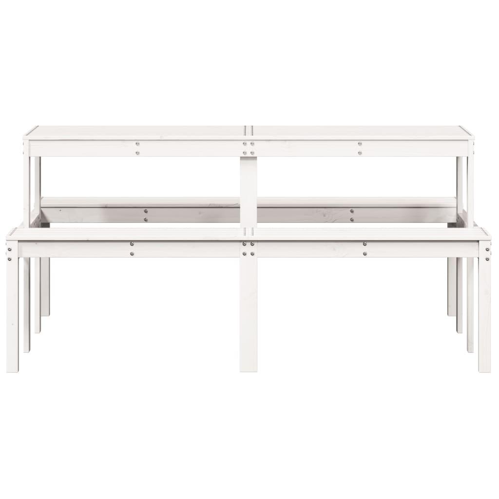 Mesa de pícnic madera maciza de pino blanco 160x134x75 cm