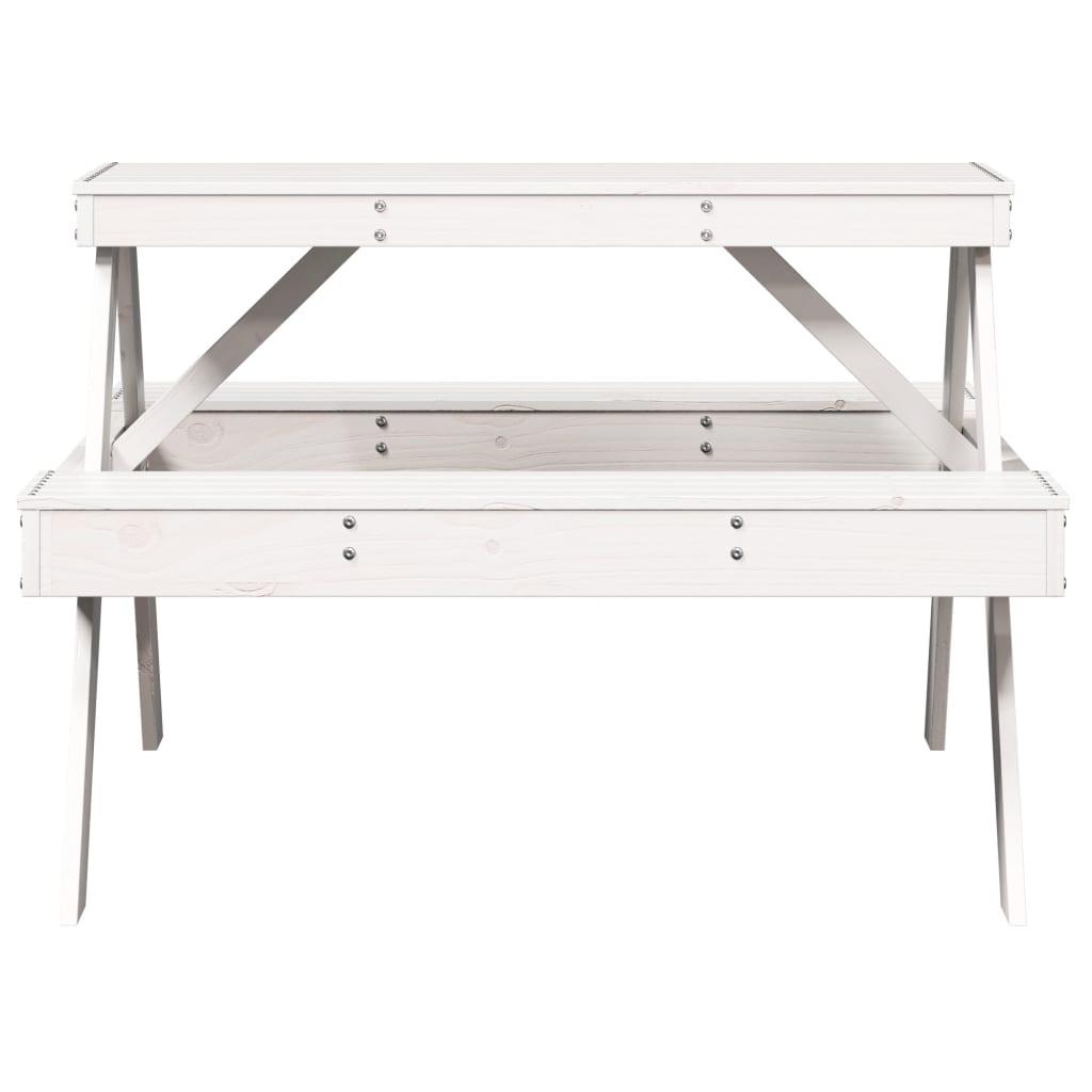 Mesa de pícnic madera maciza de pino blanco 160x134x75 cm
