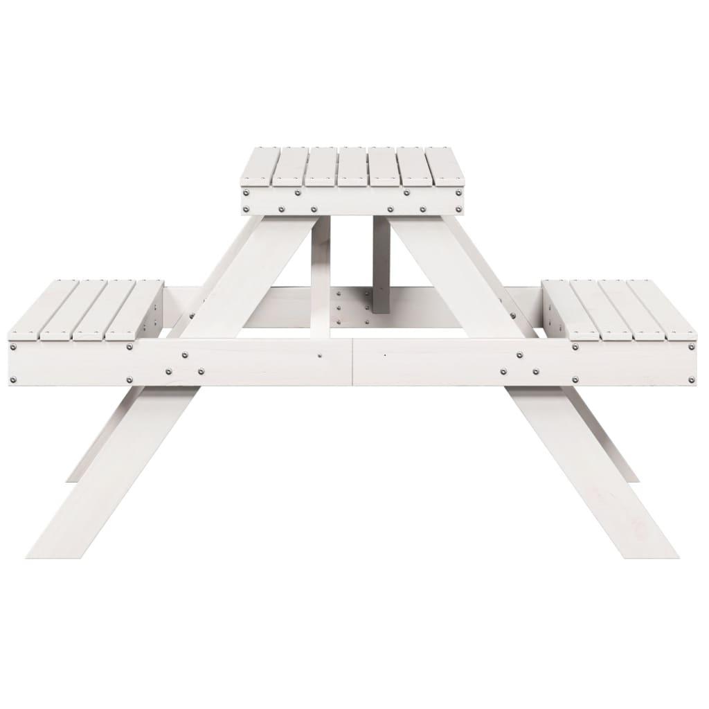 Mesa de pícnic madera maciza de pino blanco 160x134x75 cm