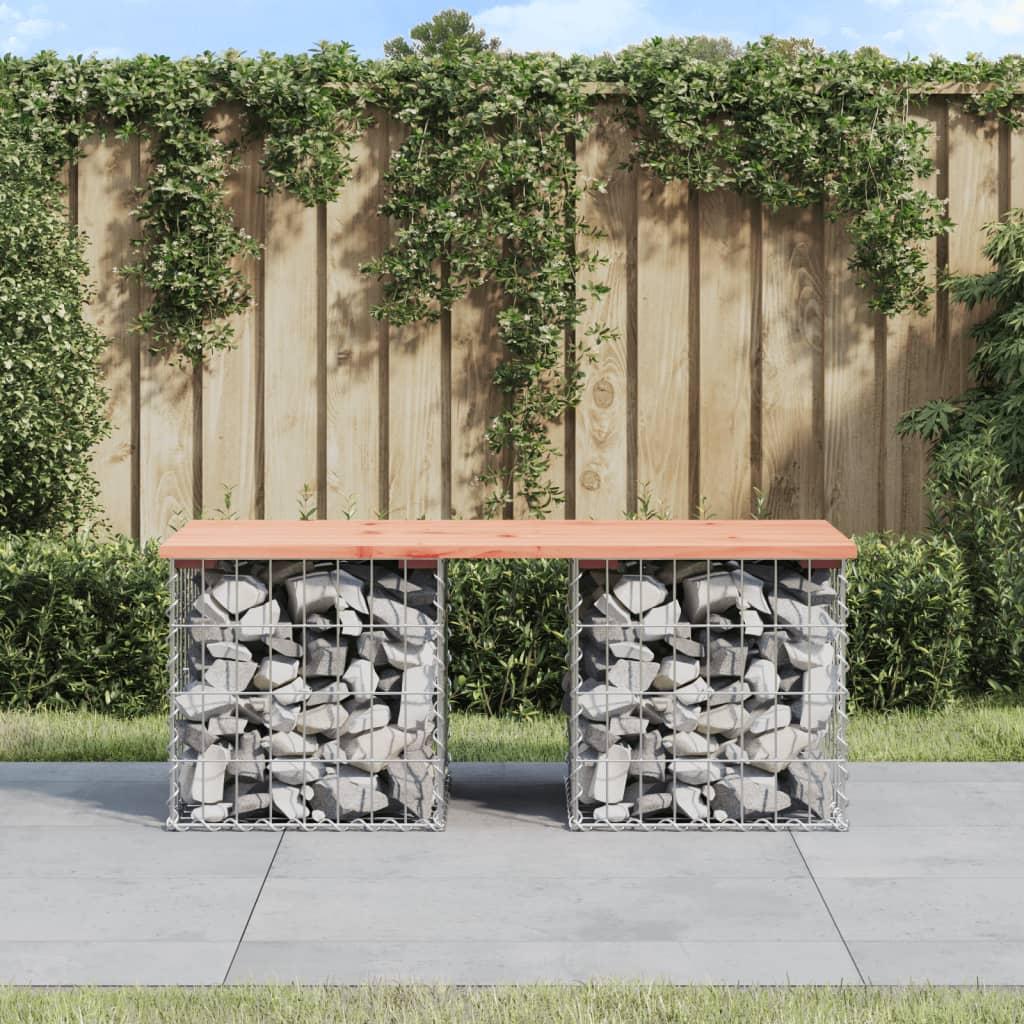 Banco de jardín diseño gaviones madera abeto Douglas