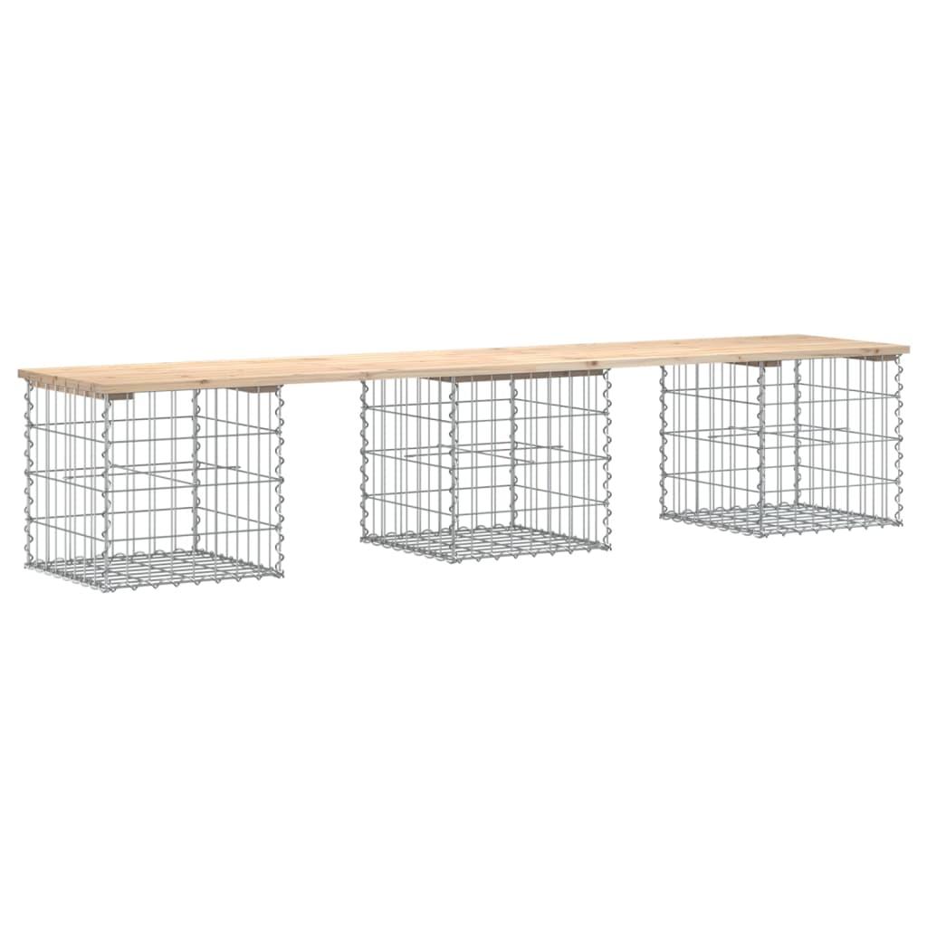 Banco de jardín diseño gaviones madera maciza pino
