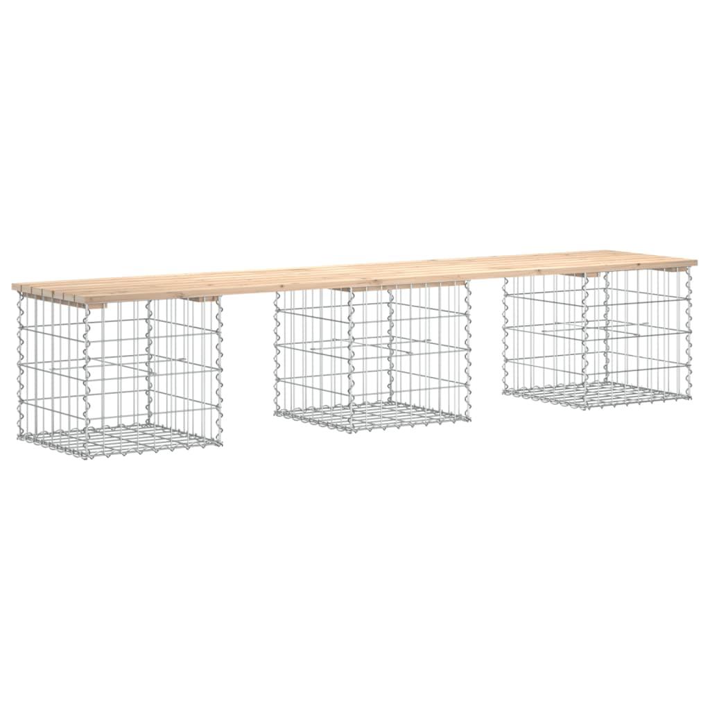 Banco de jardín diseño gaviones madera maciza pino