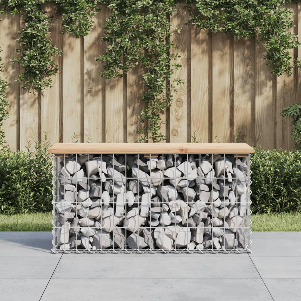 Banco de jardín diseño gaviones madera maciza pino