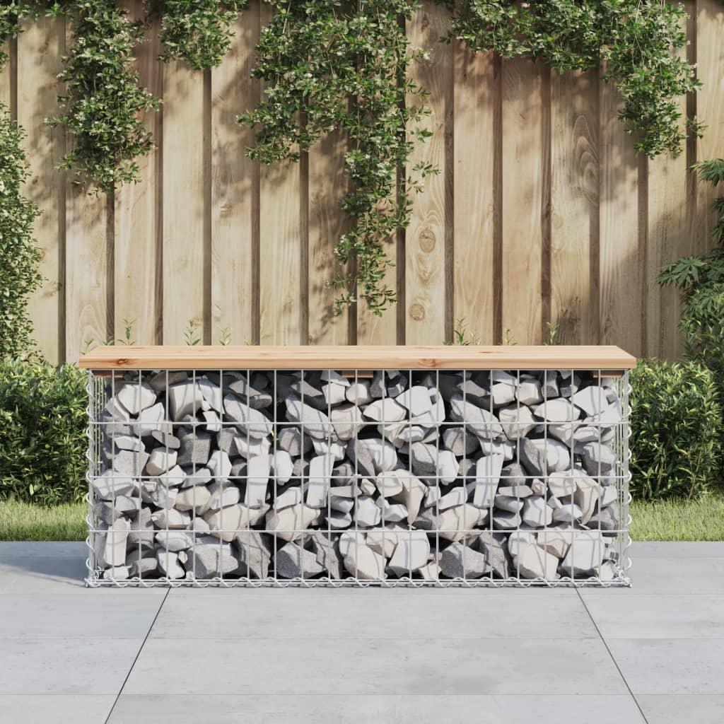 Banco de jardín diseño gaviones madera maciza pino