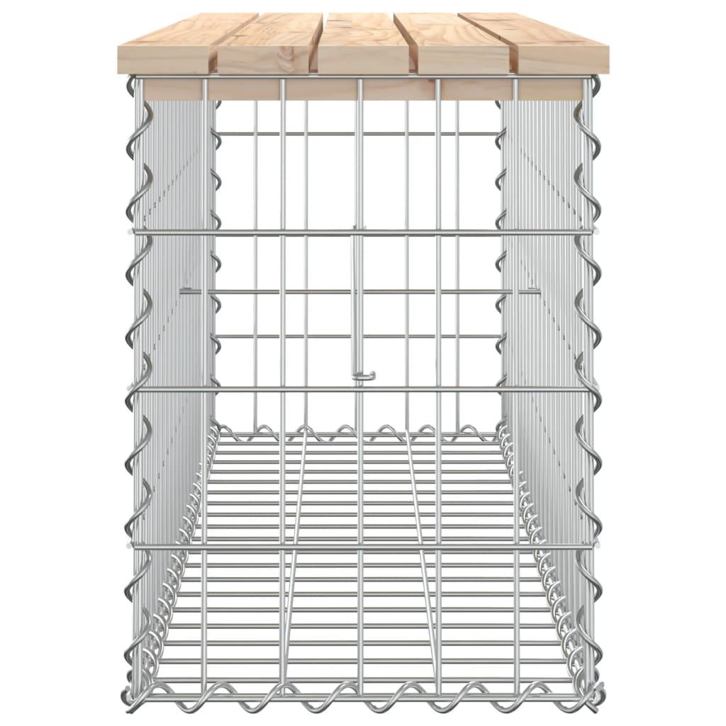 Banco de jardín diseño gaviones madera maciza pino
