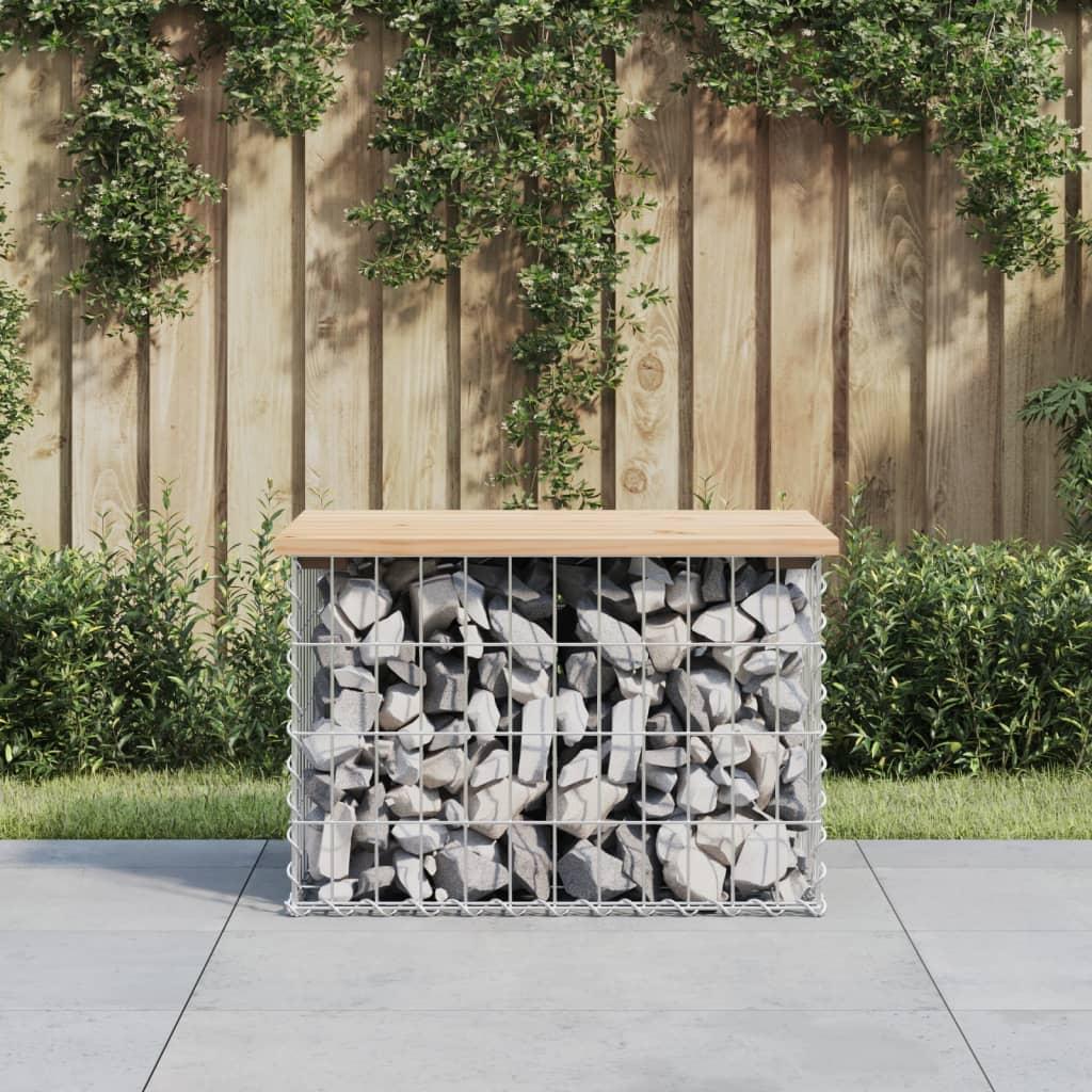 Banco de jardín diseño gaviones madera maciza pino