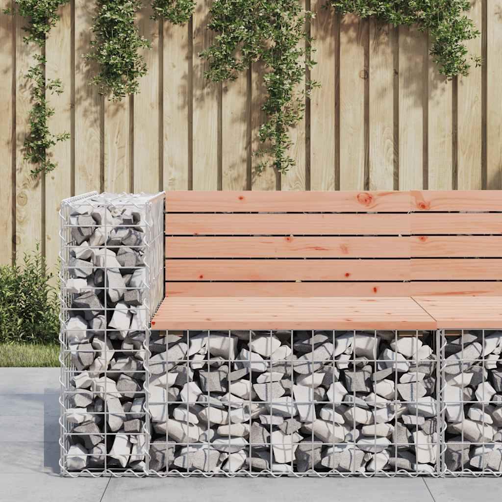 Banco de jardín diseño gaviones madera abeto Douglas