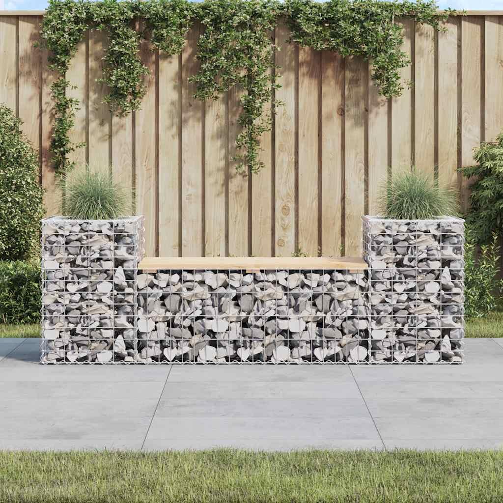 Banco de jardín diseño gaviones madera maciza pino