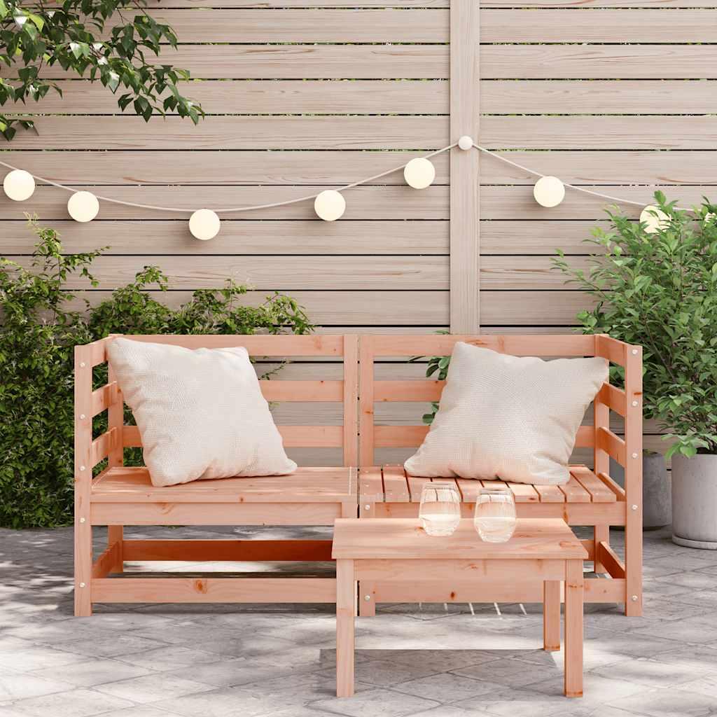 Sofás esquineros jardín 2 uds madera maciza Douglas 70x70x67cm
