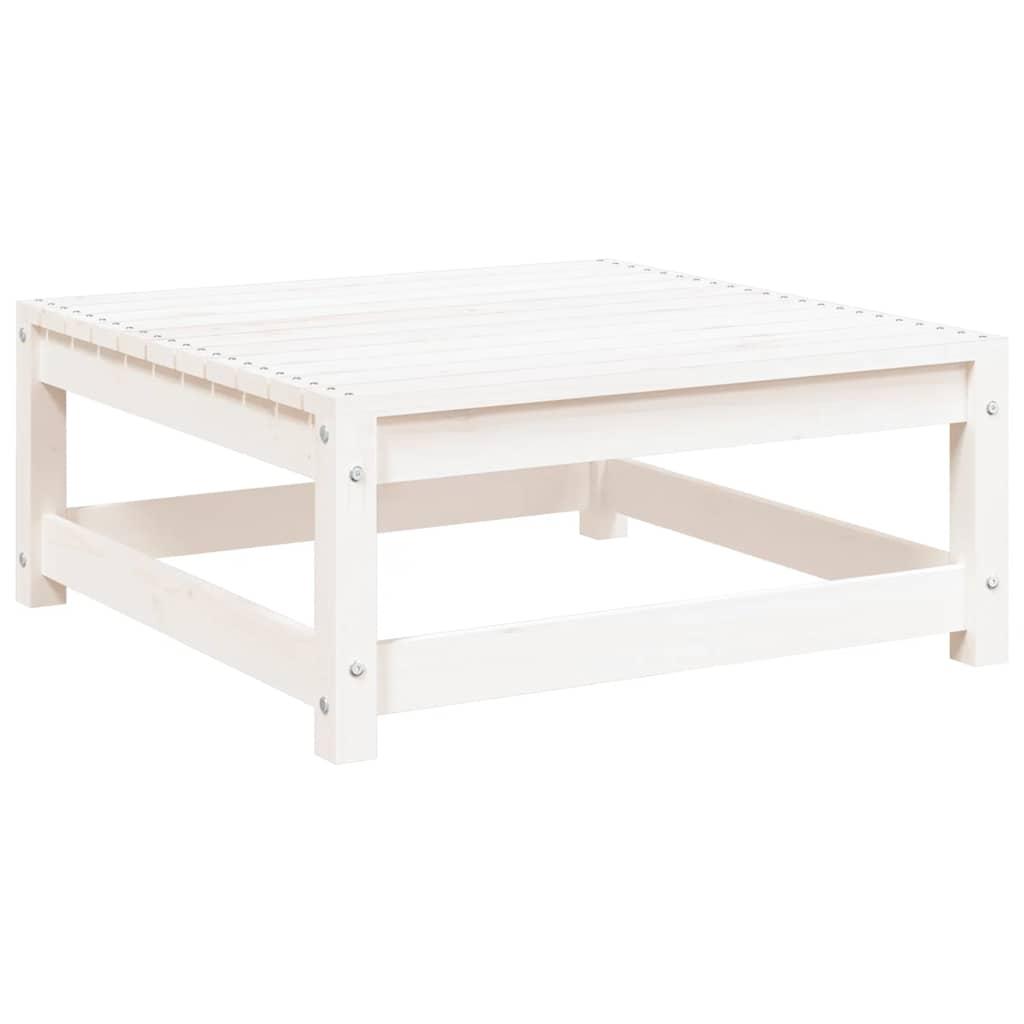 Taburete de jardín madera maciza de pino blanco 62x63,5x53,5 cm