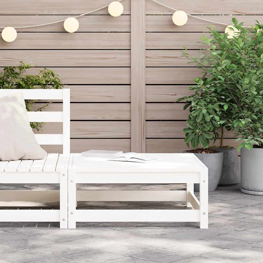 Taburete de jardín madera maciza de pino blanco 62x63,5x53,5 cm
