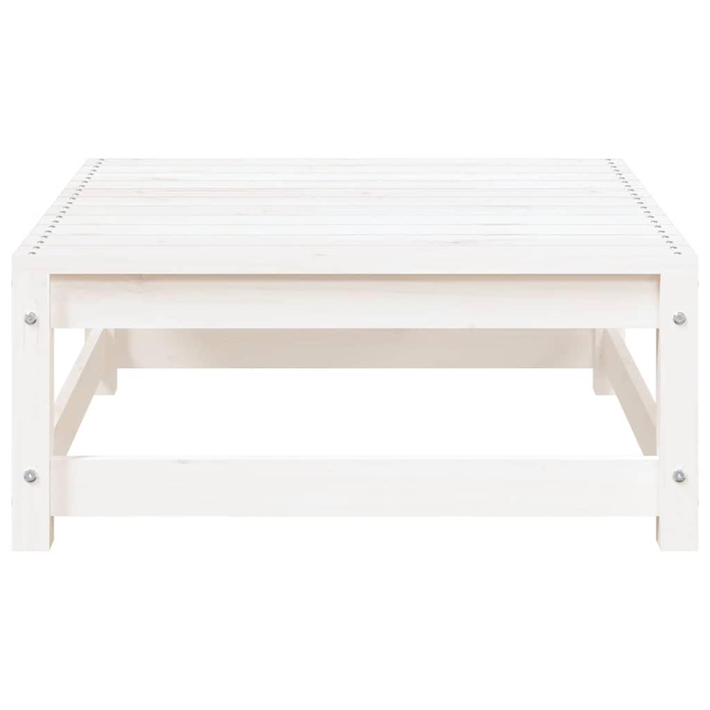 Taburete de jardín madera maciza de pino blanco 62x63,5x53,5 cm