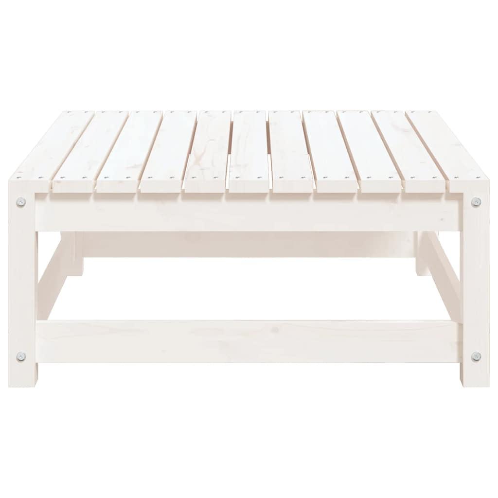 Taburete de jardín madera maciza de pino blanco 62x63,5x53,5 cm